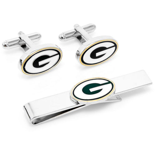 Green Bay Packers Cufflinks and Tie Bar Gift Set
