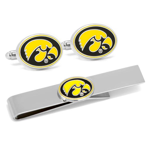 University of Iowa Hawkeyes Cufflinks and Tie Bar Gift Set