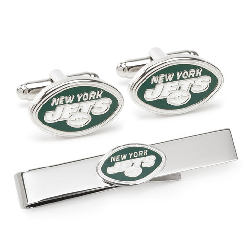 New York Jets Cufflinks & Tie Bar Gift Set