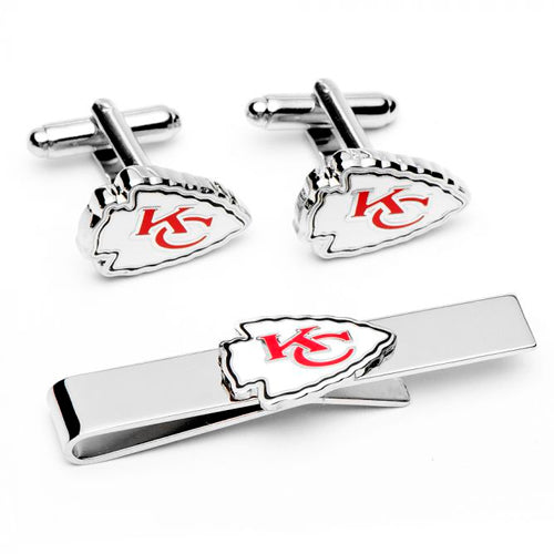 Kansas City Chiefs Cufflinks and Tie Bar Gift Set