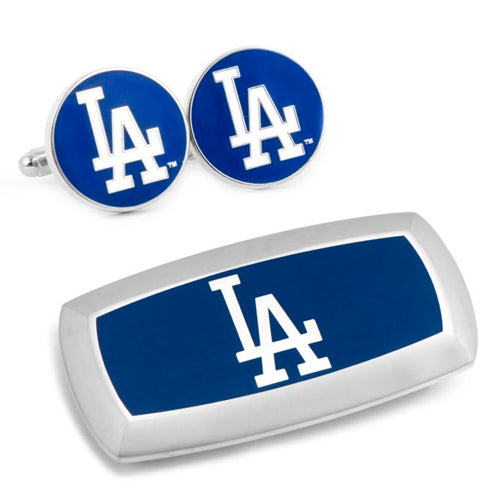 LA Dodgers Cufflinks and Cushion Money Clip Gift Set