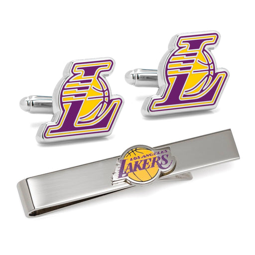 Los Angeles Lakers Cufflinks & Tie Bar Gift Set