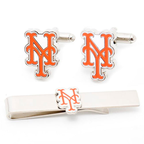 New York Mets Cufflinks and Tie Bar Gift Set