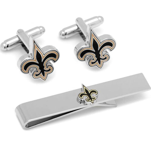 New Orleans Saints Cufflinks and Tie Bar Gift Set