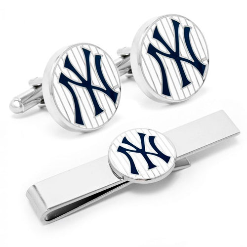 Yankees Pinstripe Cufflink and Tie Bar Gift Set