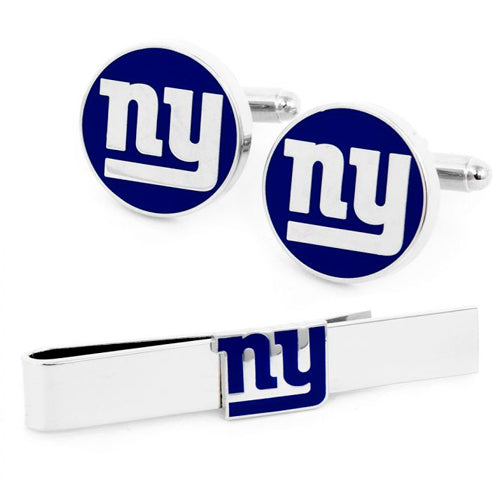 New York Giants Cufflinks and Tie Bar Gift Set