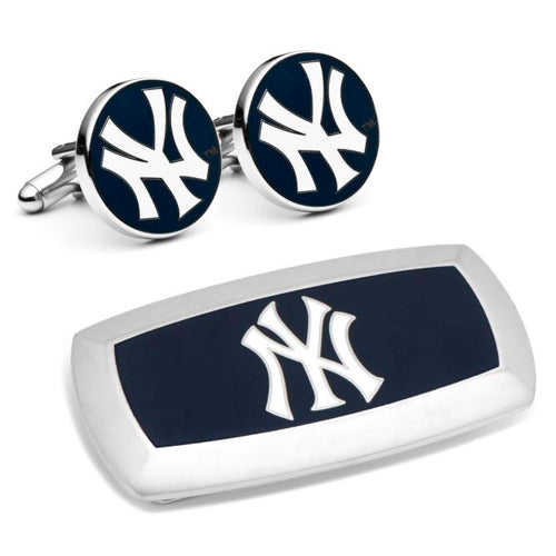 New York Yankees Cufflinks and Cushion Money Clip Gift Set