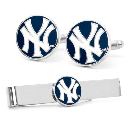 New York Yankees Cufflinks and Tie Bar Gift Set