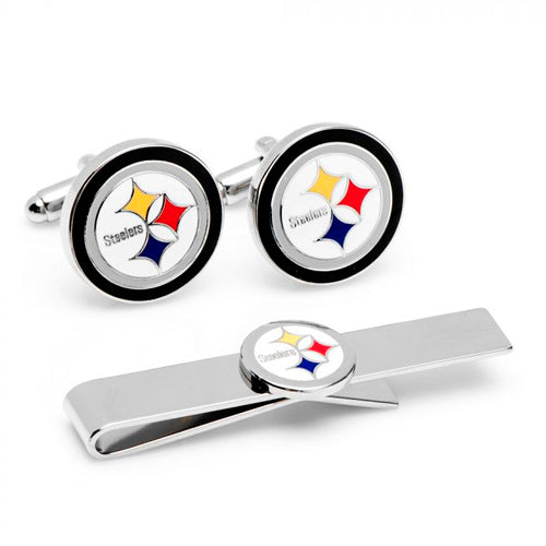 Pittsburgh Steelers Cufflinks and Tie Bar Gift Set