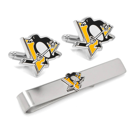 Pittsburgh Penguins Cufflinks & Tie Bar Gift Set