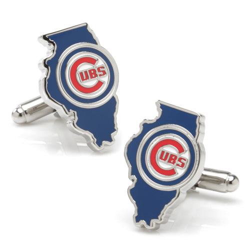 Chicago Cubs State Shaped Cufflinks