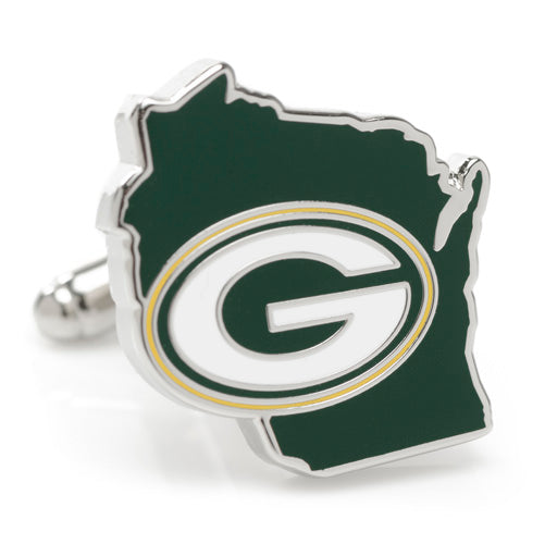 Green Bay Packers State Shaped Cufflinks
