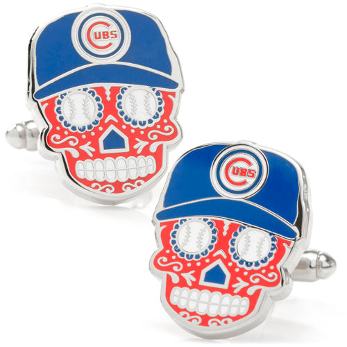 Chicago Cubs Sugar Skull Cufflinks