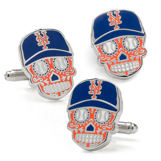 New York Mets Sugar Skull Cufflinks & Lapel Pin Gift Set