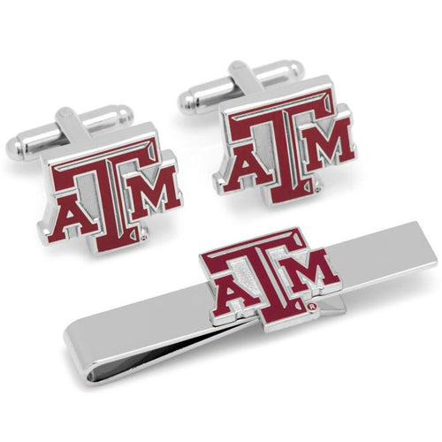 Texas A&M Aggies Cufflinks and Tie Bar Gift Set