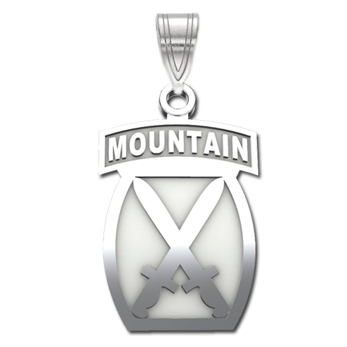 10th Mountain Division Sterling Silver Pendant