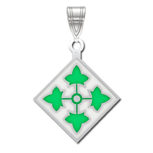 4th Infantry Division Sterling Silver Pendant with enamel
