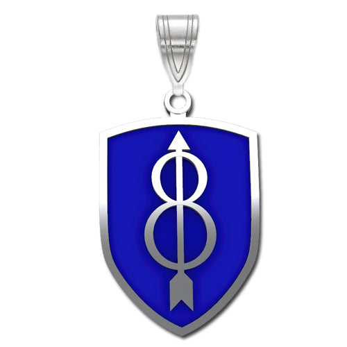 8th Infantry Division Sterling Silver Pendant with enamel