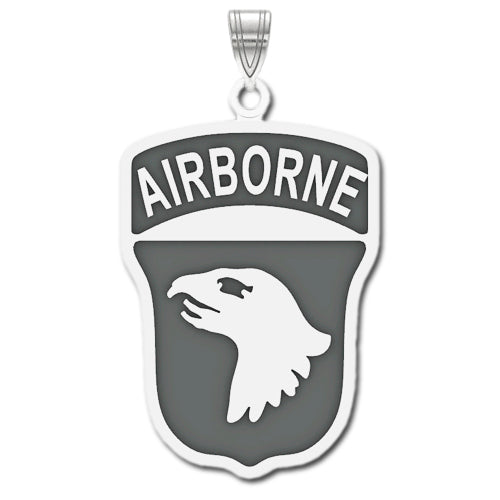101st Airborne Sterling Silver Pendant with enamel