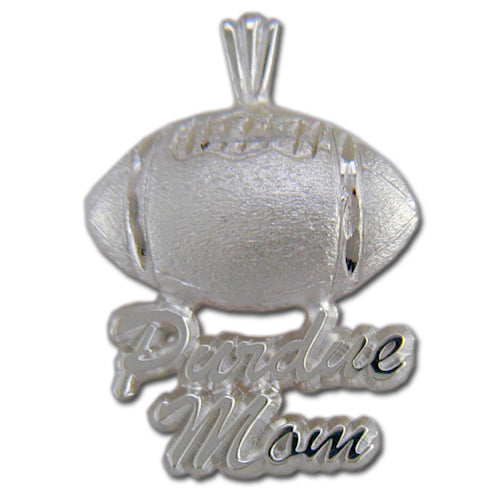 Purdue University Mom Football Silver Pendant