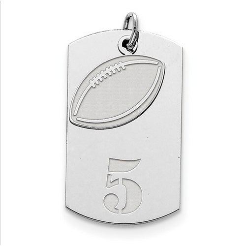Sterling Silver Personalizable 2-piece Football Dogtag Charm