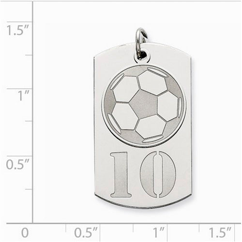 Sterling Silver Personalizable 2-piece Soccer Dogtag Charm