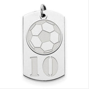 Sterling Silver Personalizable 2-piece Soccer Dogtag Charm