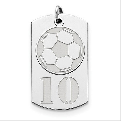 Sterling Silver Personalizable 2-piece Soccer Dogtag Charm