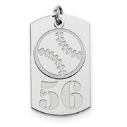 Sterling Silver Personalizable 2-piece Baseball Dogtag Charm