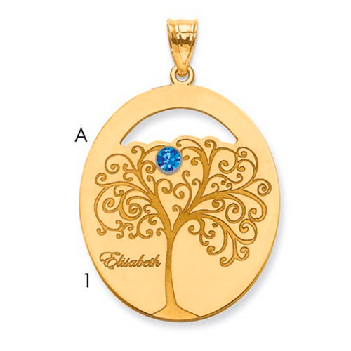 Oval Pendant With 1 Birthstone