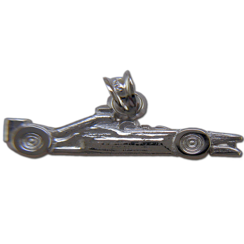 OPEN WHEEL CAR SIDE VIEW Sterling Silver Pendant