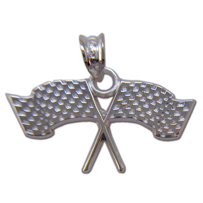 Racing Flags Sterling Silver Pendant