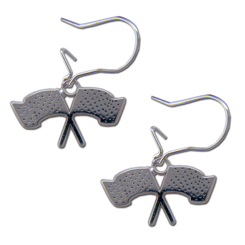 Racing Flags Sterling Silver Earrings