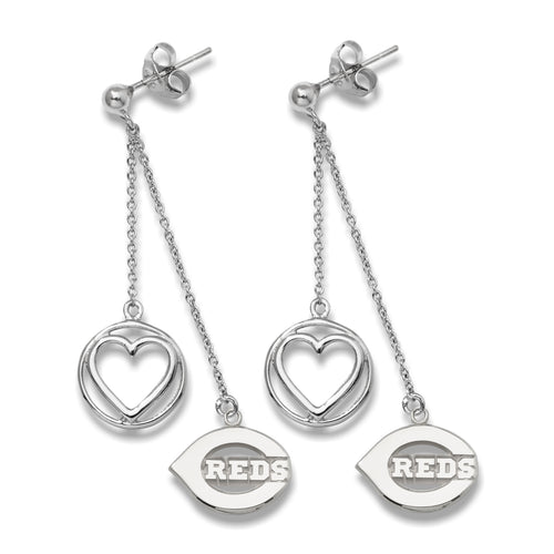 S/S CINCINNATI REDS C REDS 7/16 BELOVED HEART EARRINGS