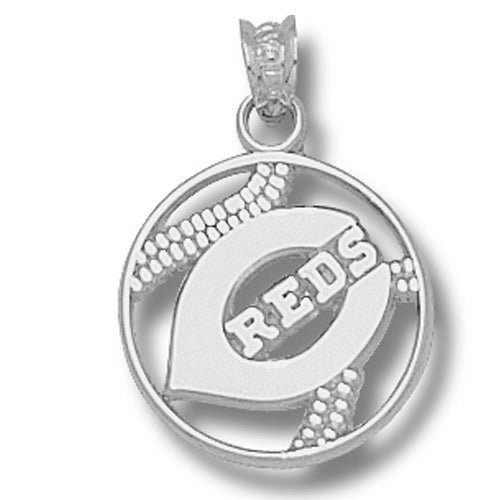 Cincinnati Reds Pierced Baseball Pendant