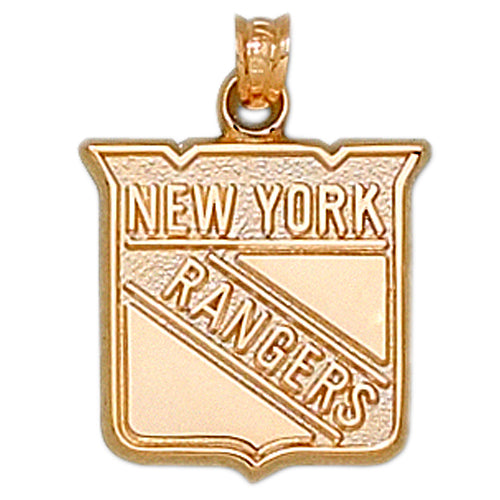 NY Rangers Shield Logo 14 kt Gold Medium Pendant
