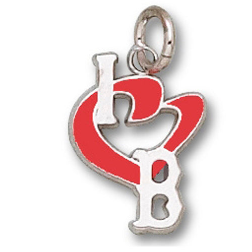 Boston Red Sox I Heart B w/enamel Small Pendant