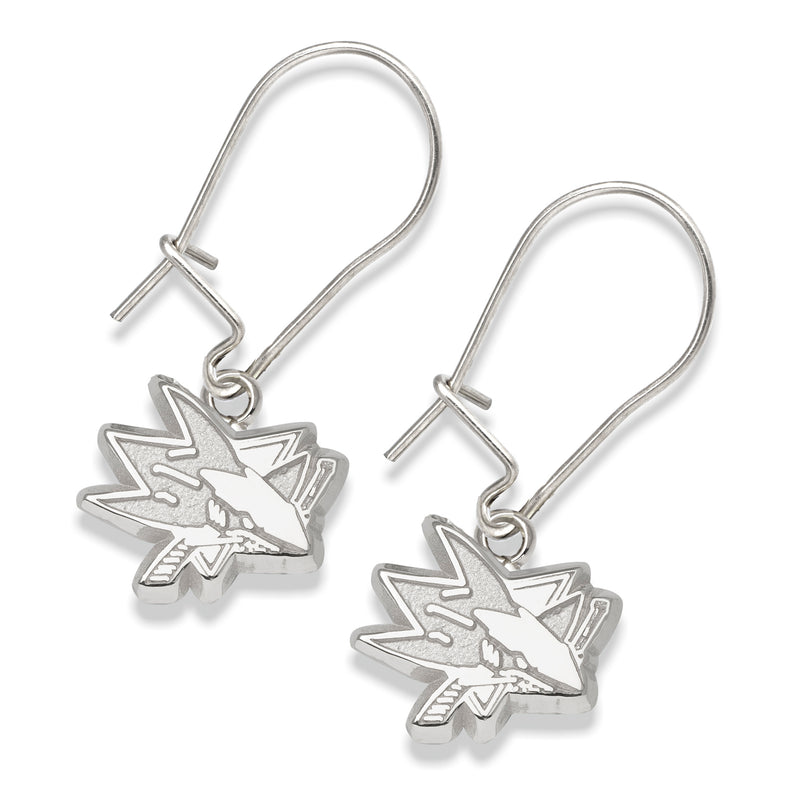 S/S SAN JOSE SHARKS LOGO 3/8 DANGLE EARRINGS