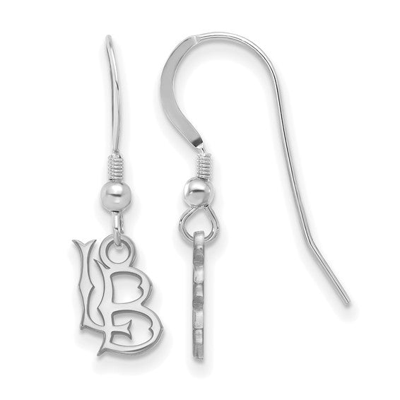 SS CA State Univ Long Beach L-B Extra Small Dangle Wire Earrings