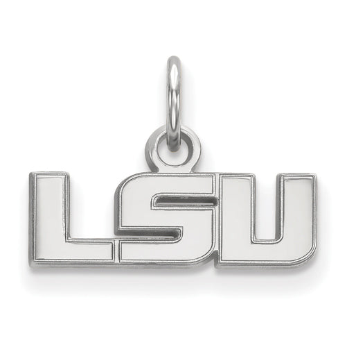 Louisiana State University Sterling Silver LSU Enameled Football Pendant