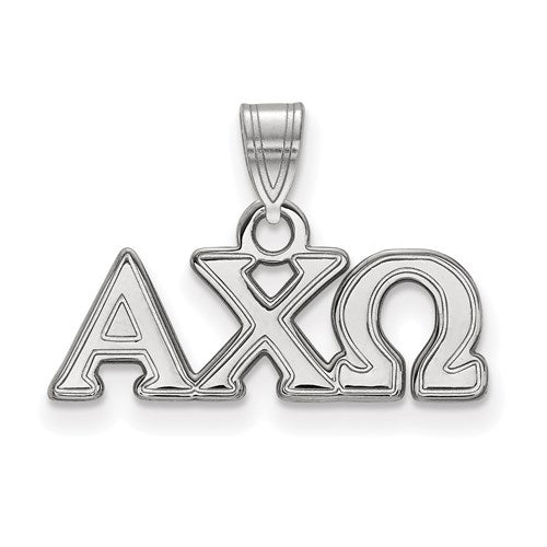 Sterling Silver Rh-plated Alpha Chi Omega Small Pendant