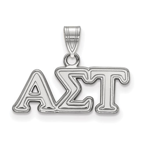Sterling Silver Rh-plated LogoArt Alpha Sigma Tau Small Pendant
