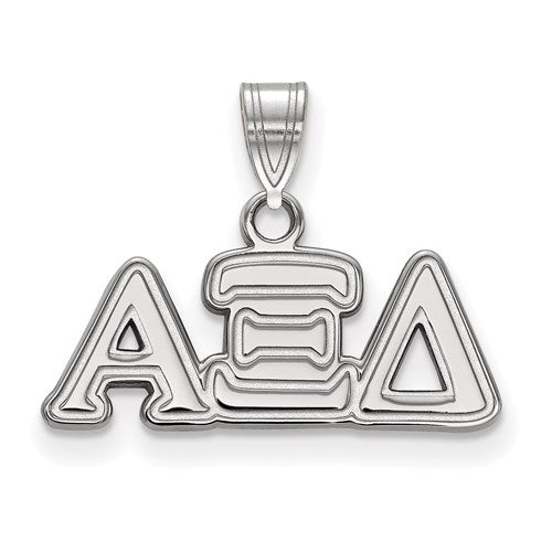 Sterling Silver Rh-plated LogoArt Alpha Xi Delta Small Pendant
