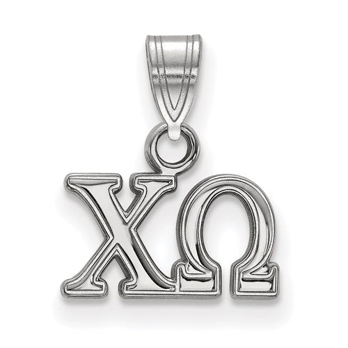 Sterling Silver Rh-plated Chi Omega Small Pendant