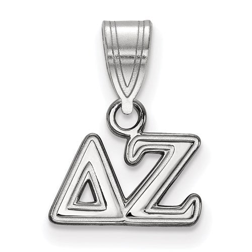 Sterling Silver Rh-plated Delta Zeta Small Pendant