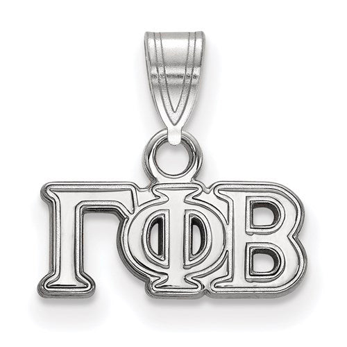 Sterling Silver Rh-plated LogoArt Gamma Phi Beta Small Pendant