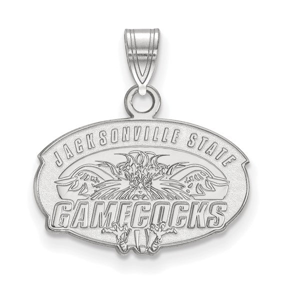 10k White Gold LogoArt Jacksonville State Univ Small Pendant
