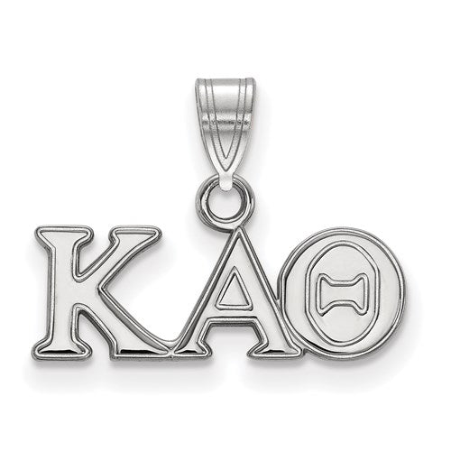 Sterling Silver Rh-plated LogoArt Kappa Alpha Theta Small Pendant
