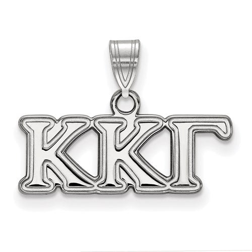 Sterling Silver Rh-plated Kappa Kappa Gamma Small Pendant