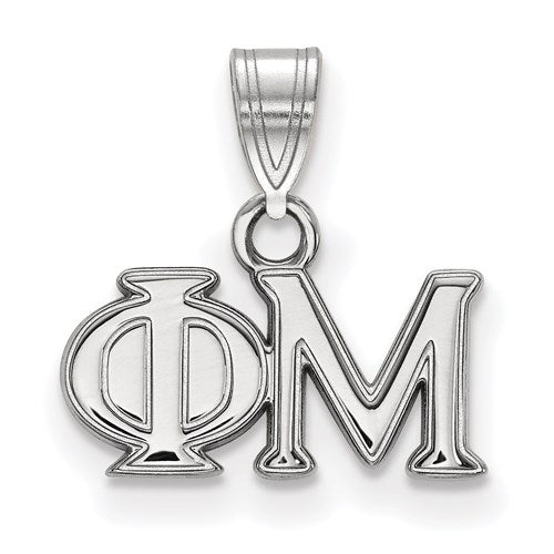 Sterling Silver Rh-plated Phi Mu Small Pendant